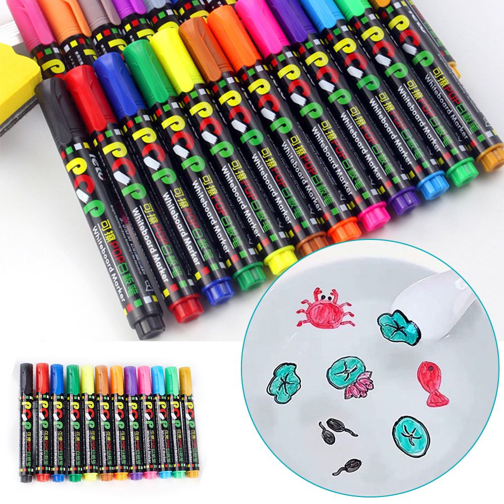 Bộ bút viết bảng trắng 12 màu sắc thần kỳ chuyên dùng cho trẻ em