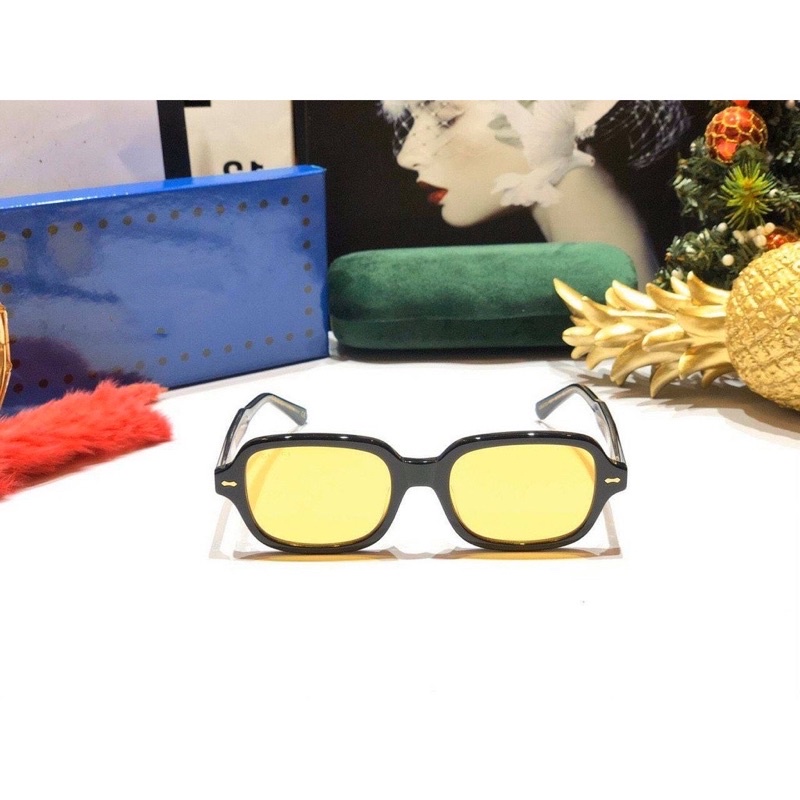 MẮT KÍNH RÂM UNISEX TREND VÀNG HẠT ĐẬU HOT VIỀN ĐEN ( hạt đậu )
