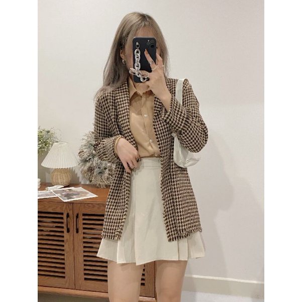 Áo vest dạ sweet ziczac 1 lớp tua rách