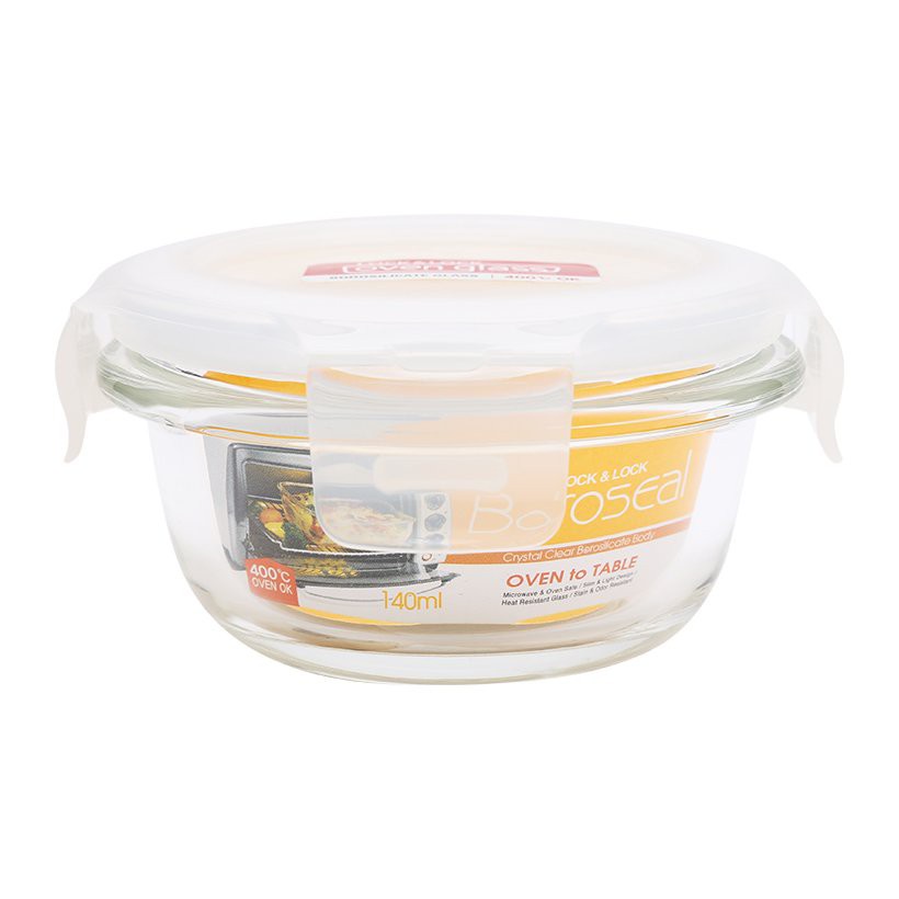 Hộp Thủy Tinh Lock&Lock Clear Tròn LLG811. Loại nhỏ xinh dùng trữ đồ ăn dặm cho bé