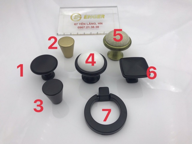 [Ngon Bổ Rẻ] Tay Núm Tủ Cánh Nội Thất Đen, Sứ Trắng Cổ | BigBuy360 - bigbuy360.vn