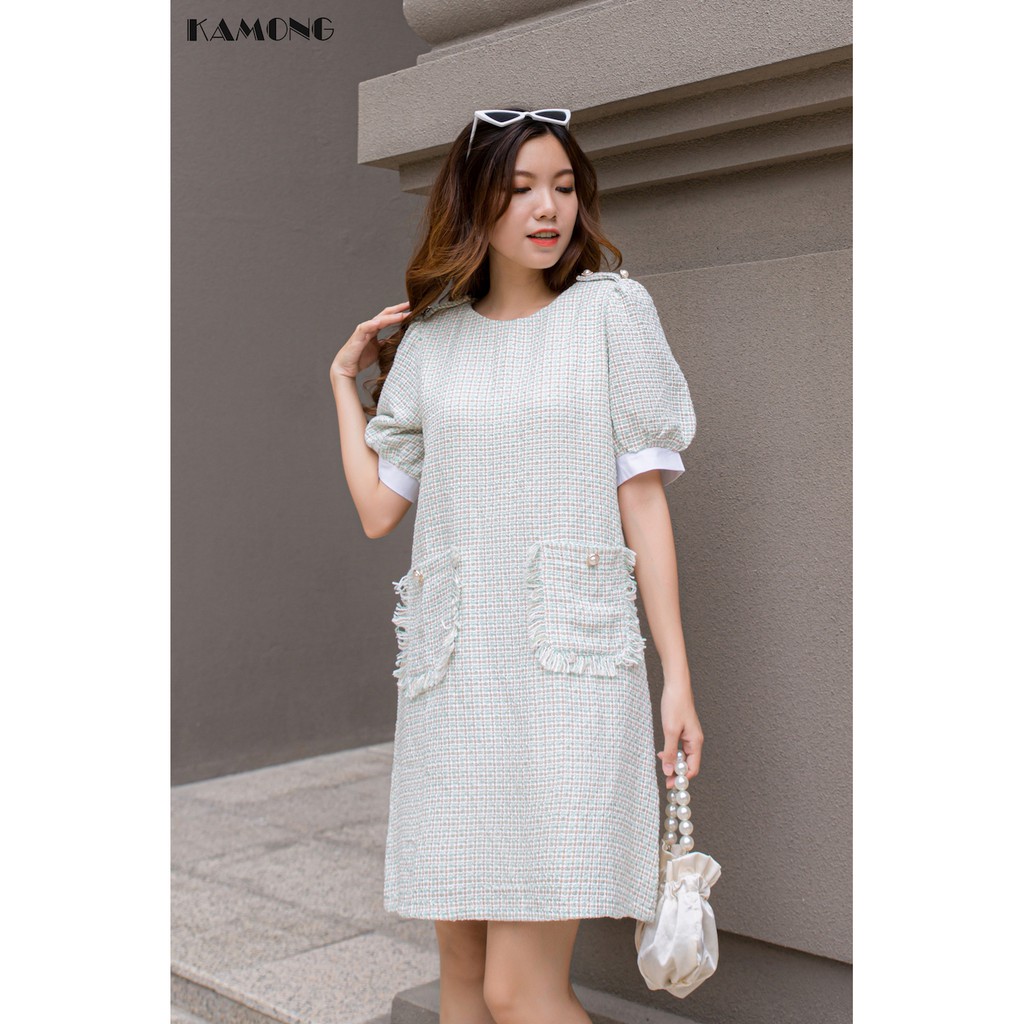 Đầm suông 2 túi tua KAMONG D117 | BigBuy360 - bigbuy360.vn