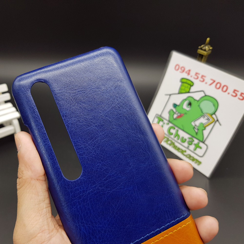 [Cao Cấp] Ốp Lưng Xiaomi Mi 10/ 10 Pro Da PU Phối 2 Màu Sọc Chỉ