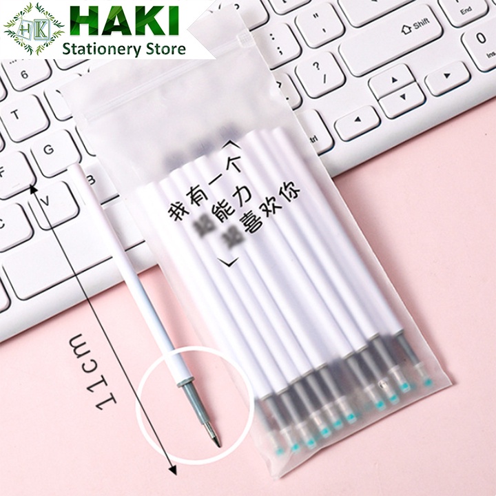 Ruột bút bi bấm HAKI mực đen túi 20 ngòi bút 0.5mm tiện dụng đồ dùng văn phòng phẩm