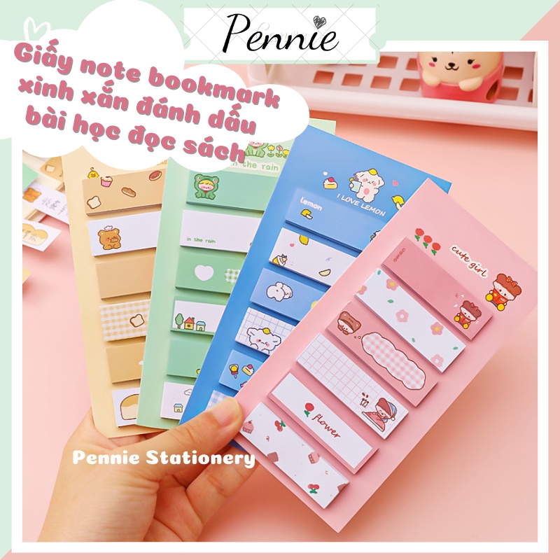 Giấy note bookmark xinh xắn dùng ghi chú đánh dấu bài học đọc sách học tập
