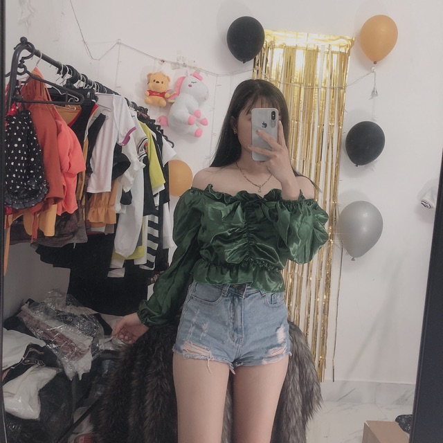Áo phi lụa hình shop tự chụp