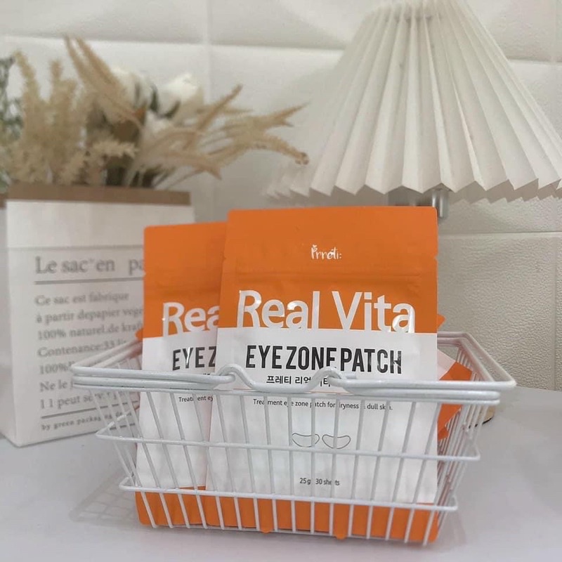 Mặt nạ giãm thâm mắt Pretti Real Vita Eyezone - 30 miếng /1gói