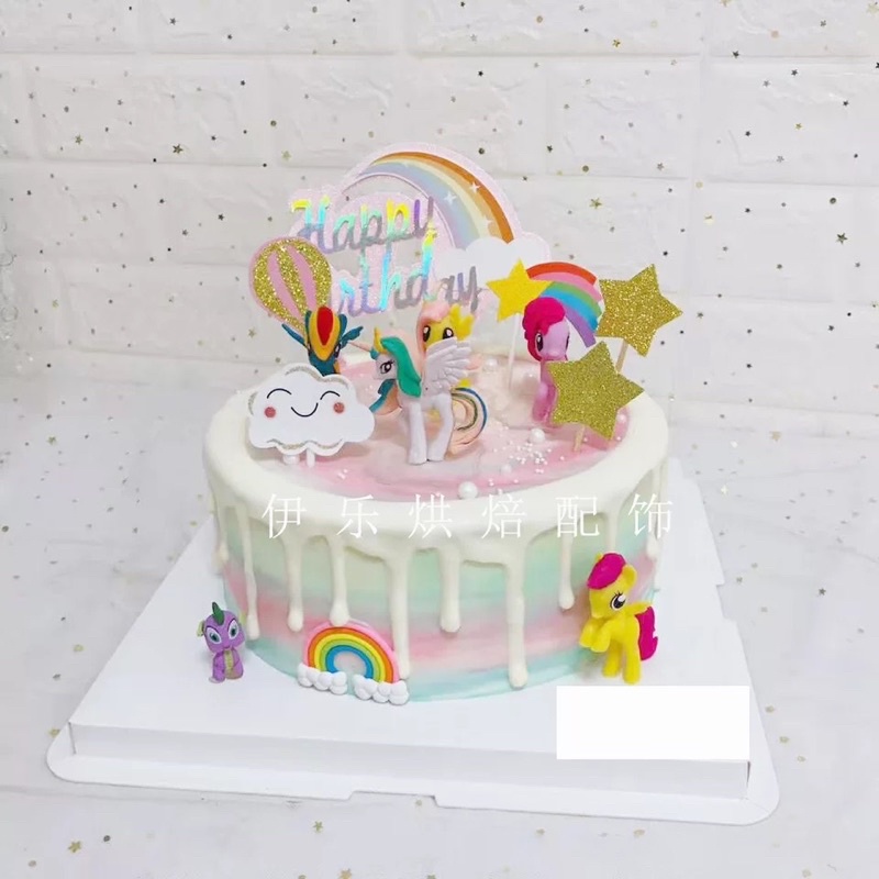 Set 3 ngựa Pony trang trí bánh phụ kiện sinh nhật