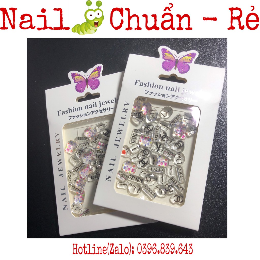 Đá Nail Chân Bằng Mix Mẫu 100 Viên - Đá Khối Gắn Móng  Chân Bằng Siêu Sáng Siêu Bền