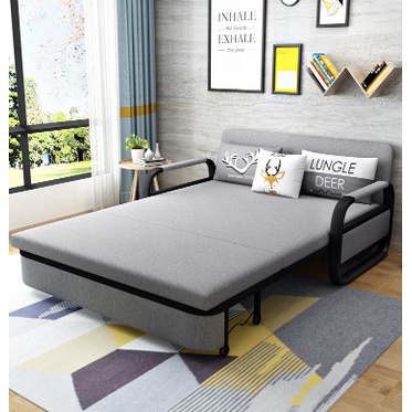 Giường thông minh gấp gọn thành ghế, Ghế sofa đa chức năng không có hộc đựng đồ[ Tặng kèm 2 gối ]. KT: 1m3 x 1m9