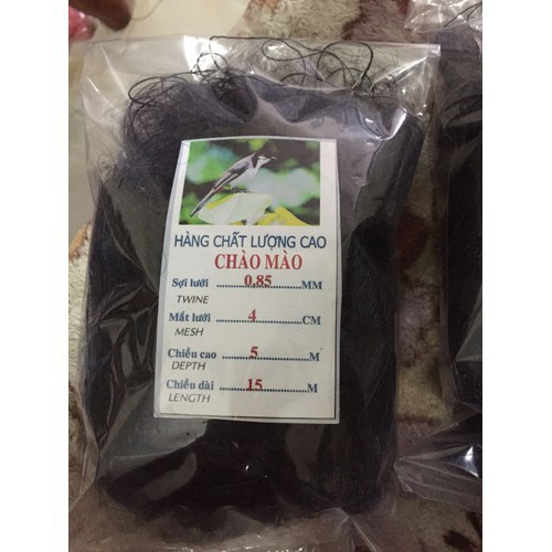 LƯỚI BẪY CHIM CHÀO MÀO MẮT 4CM CAO 5M | BigBuy360 - bigbuy360.vn