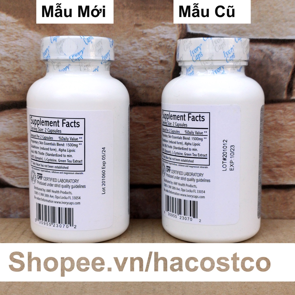 Viên Uống Ivory Caps Triple Strength Formula 1500mg 60 viên - ivory cap | Thế Giới Skin Care