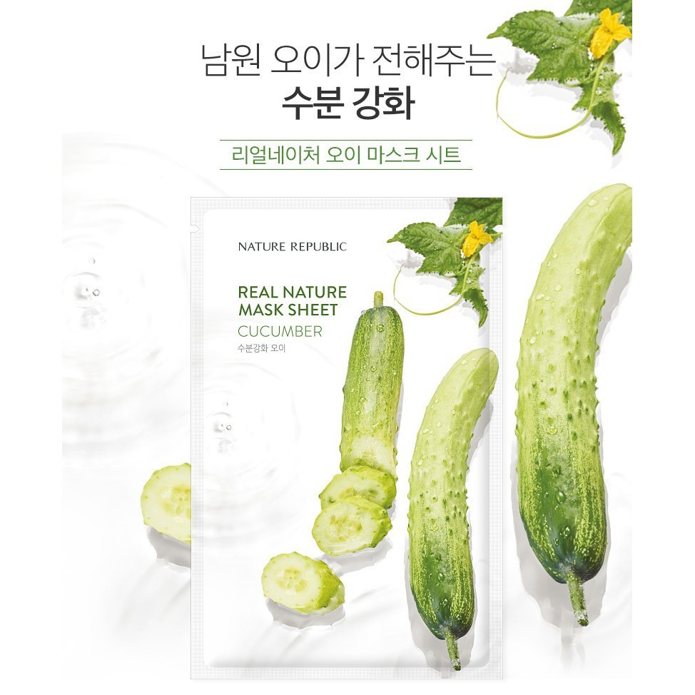 Combo 10 Mặt Nạ Giấy Dưỡng Trắng Da Nature Republic Real Nature Mask Sheet 23mlx10