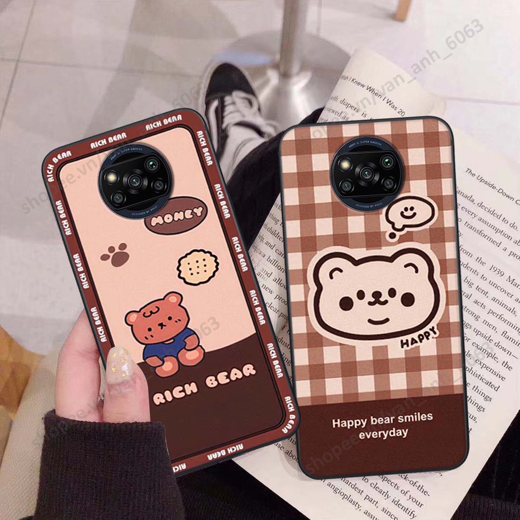 Ốp lưng Xiaomi Poco X3 / Poco X3 Pro in hình hoa, gấu rich bear nghệ thuật, thời trang