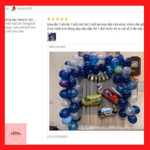 Set bóng bay trang trí sinh nhật cho bé trai chủ đề ô tô BT11 ❤️TẶNG BÓNG SỐ TUỔI TRANG TRI SINH NHẬT CHO BÉ