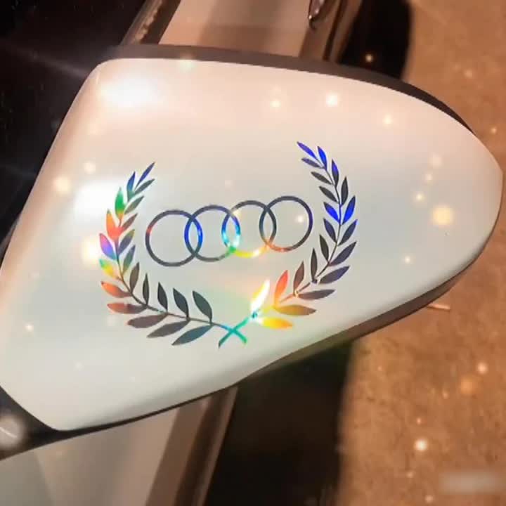 Tem Logo Hình Bông Lúa Phản Quang Đa Sắc Sang Trọng Dán Trang Trí Ô Tô