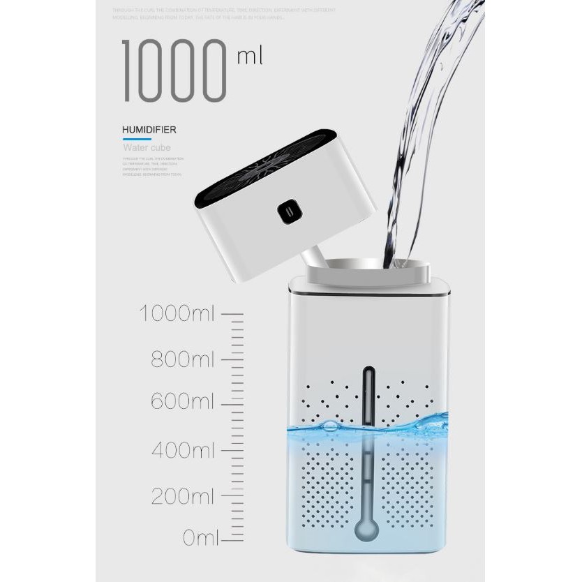 Máy phun sương phòng điều hòa humidifier - FOLLOW shop GIẢM 10K - Máy tạo độ ẩm không khí dung tích lớn 1000ml