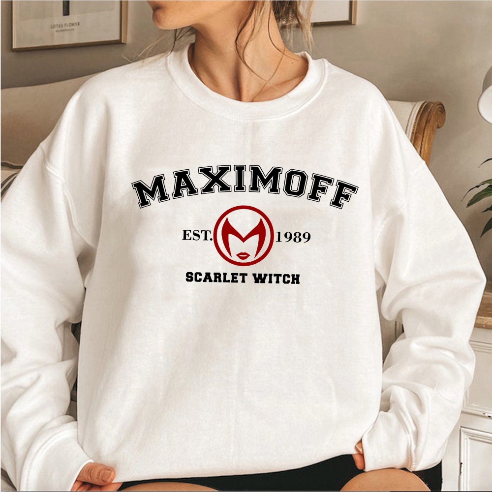 Wanda Maximoff 1989 Áo Hoodie Nỉ Scarlet Witch Wanda Vision Series Có Mũ Trùm Đầu Phong Cách Harajuku Cho Fan