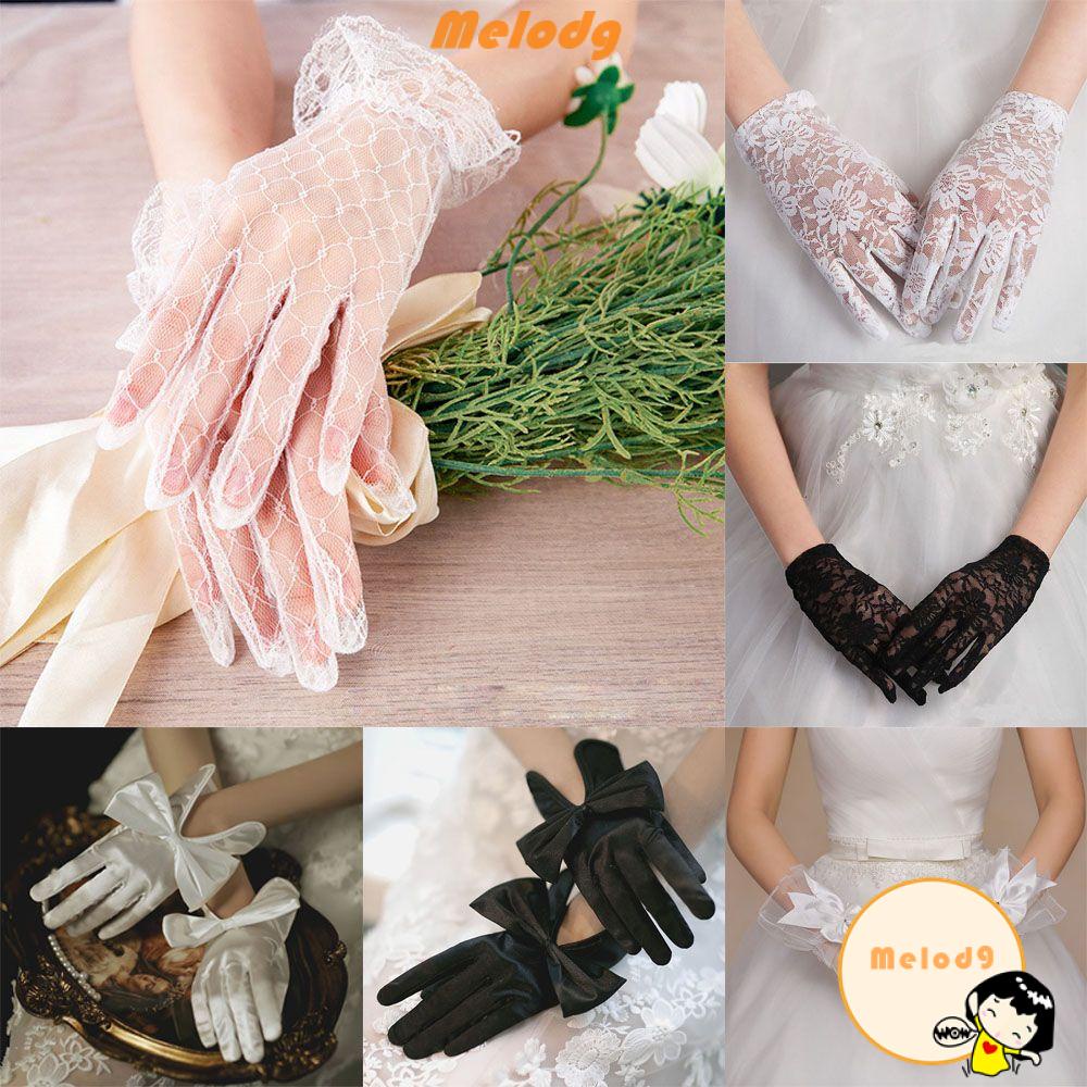 MELODG 1 Pair Vintage Lace Gloves Party Cosplay Accessories Cycling Driving Mittens Wedding Bridal Gloves Party Dress New Fashion Clothing Accessories Evening Prom Decor Bridal Gown Mittens