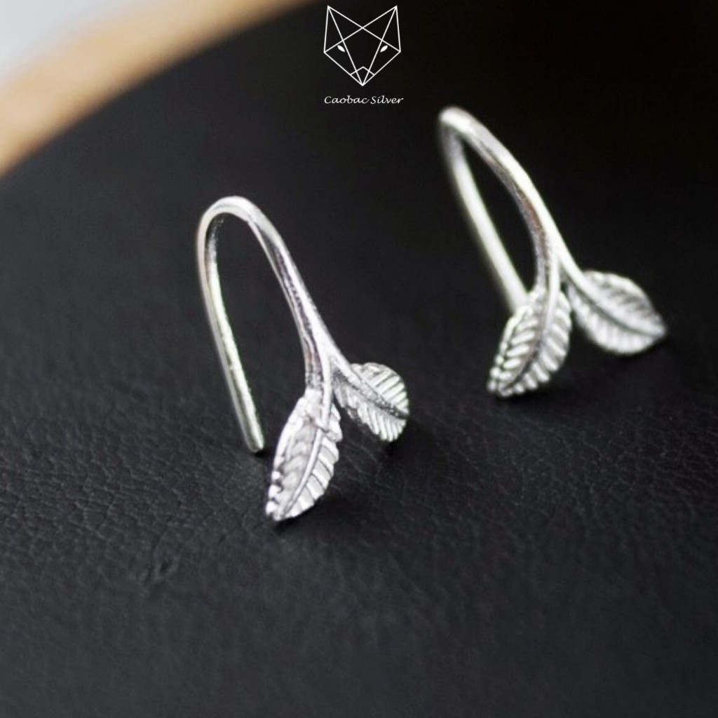 Khuyên Kẹp Vành Tai Bạc Ta CaoBac Jewellery Cho Nữ Hình Đuôi Cá Dáng Móc Không Đính Đá