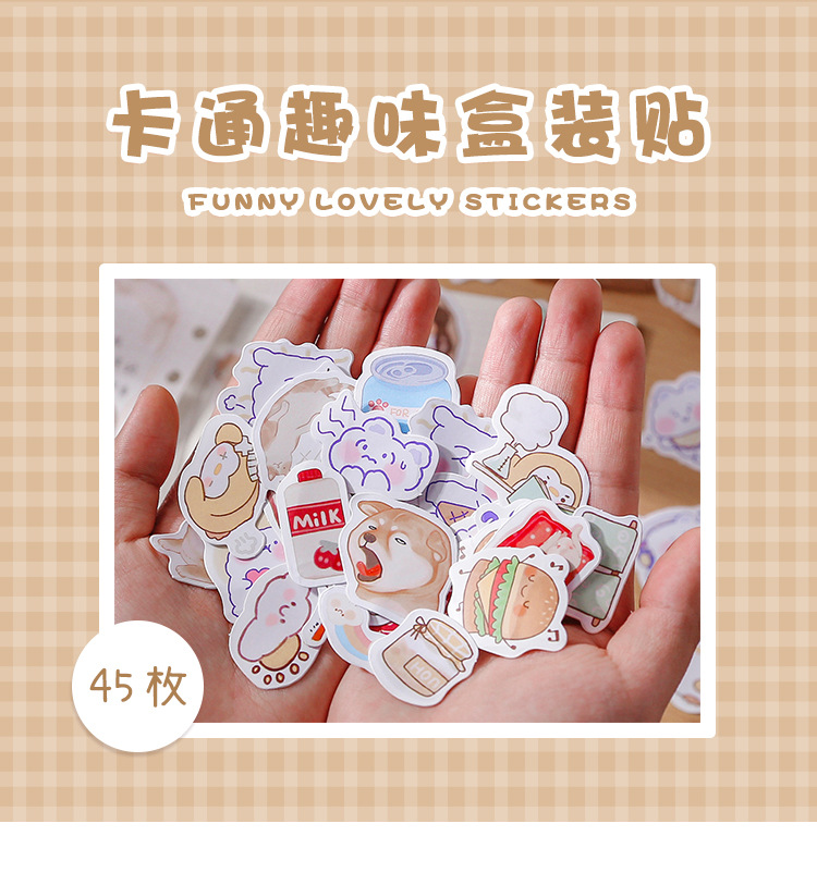 Suuuny 45 Sticker Miếng Dán Trang Trí Nhật Ký Hình Động Vật Dễ Thương | BigBuy360 - bigbuy360.vn