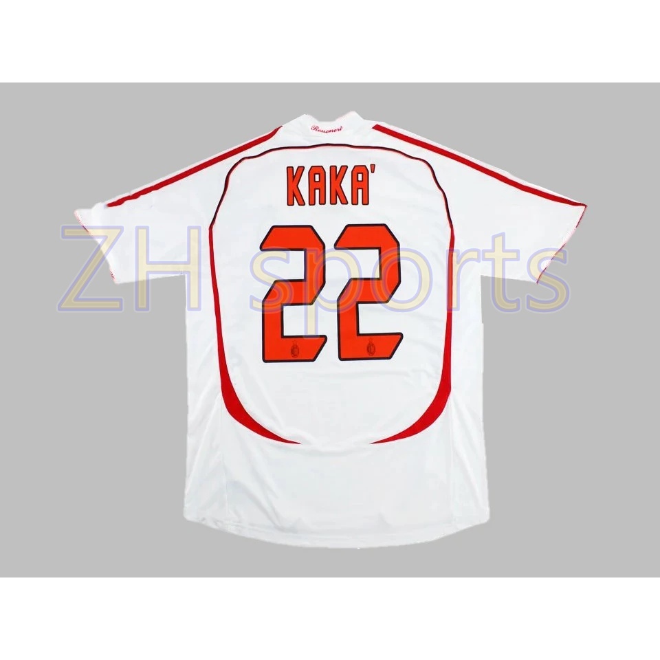 Áo Thun Bóng Đá Số 06/07 AC milan 22 PIRLO 21 RONALDO 99 2006/2007 AC milan Away