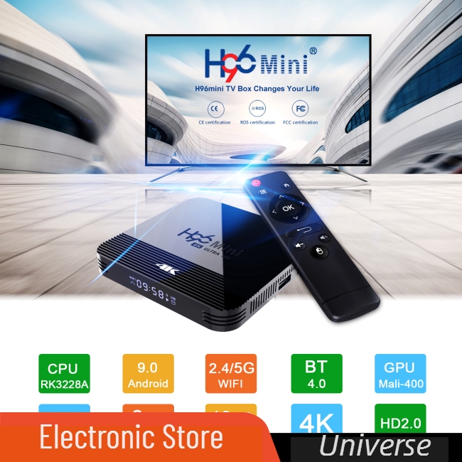 Hộp Tv Box Rockchip Rk3228A H2.4G / 5g Wifi Android 9.0 Google Play 2.4g / 5g