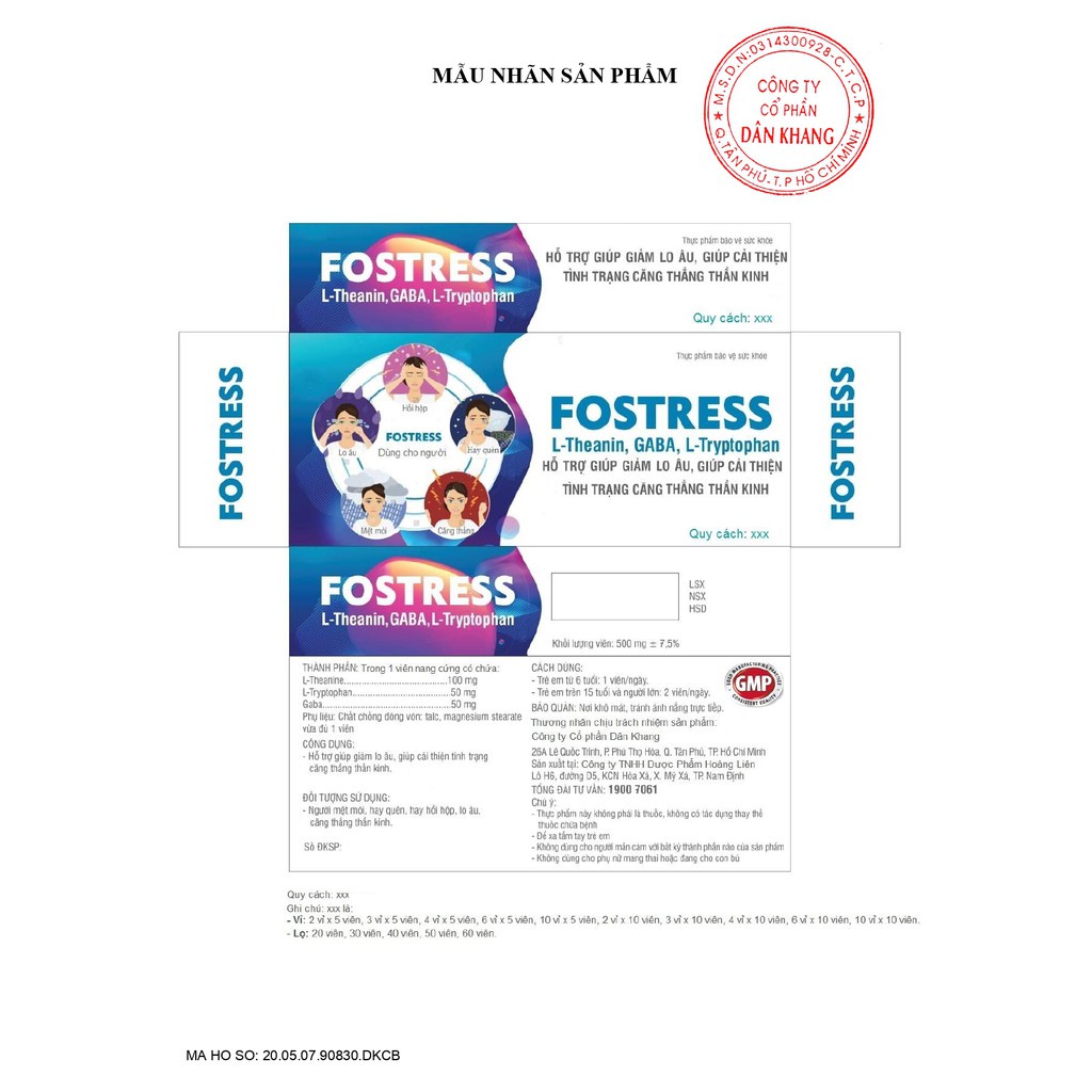 Viên Uống Giảm Căng Thẳng Lo Âu Chăm Sóc Giấc Ngủ Fostress Hộp 3 Vỉ x 10 Viên
