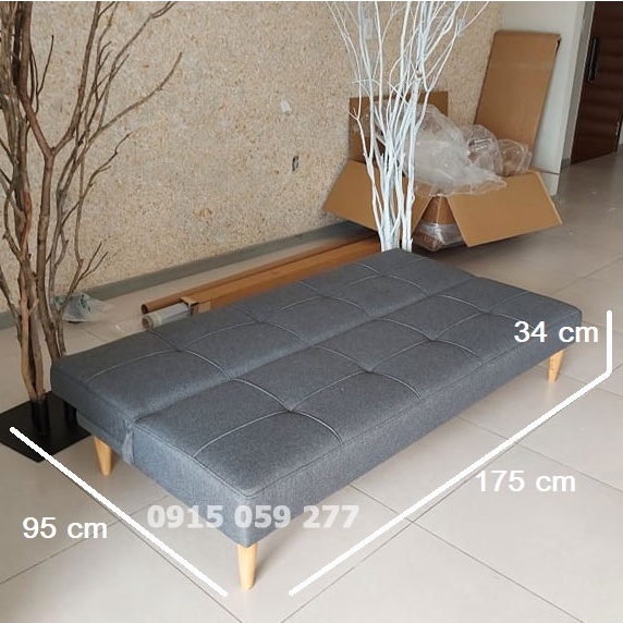 Ghế Sofa giường đa năng mã GBMX1M75 chất vải bố màu lông chuột kích thước từ 1m75 đến 2m giao toàn quốc giá rẻ