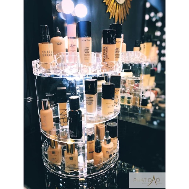 Kệ mĩ phẩm xoay 360 độ siêu tiện ích , cao cấp để bàn