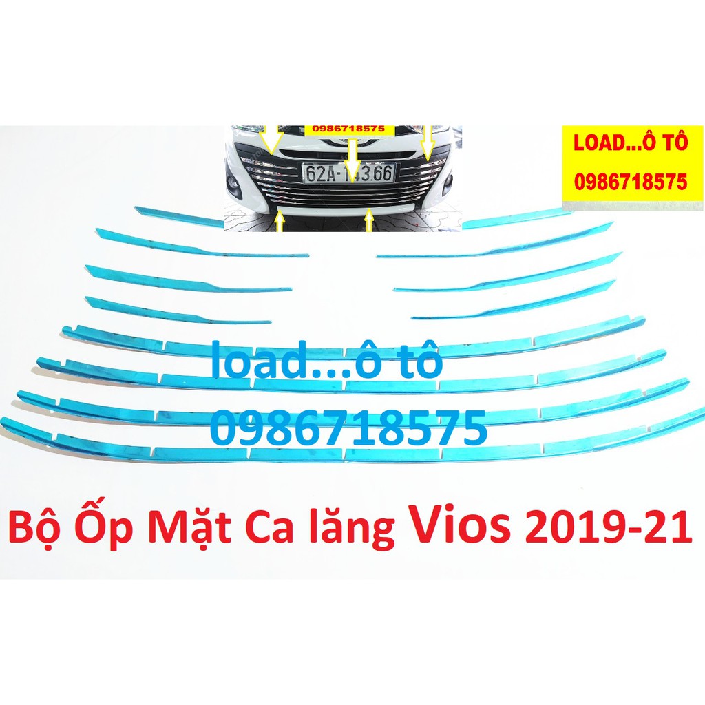 Ốp Trang Trí Mặt Calang Xe Toyota Vios 2022-2019 Hàng Inox Sáng Bóng Cao Cấp