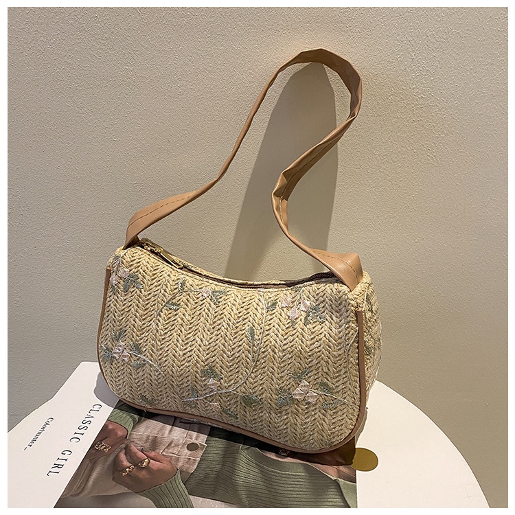 Túi Đeo Vai Hình Vuông Đan Cói Phối Ren Phong Cách Hàn Quốc Thời Trang Mùa Xuân 2022