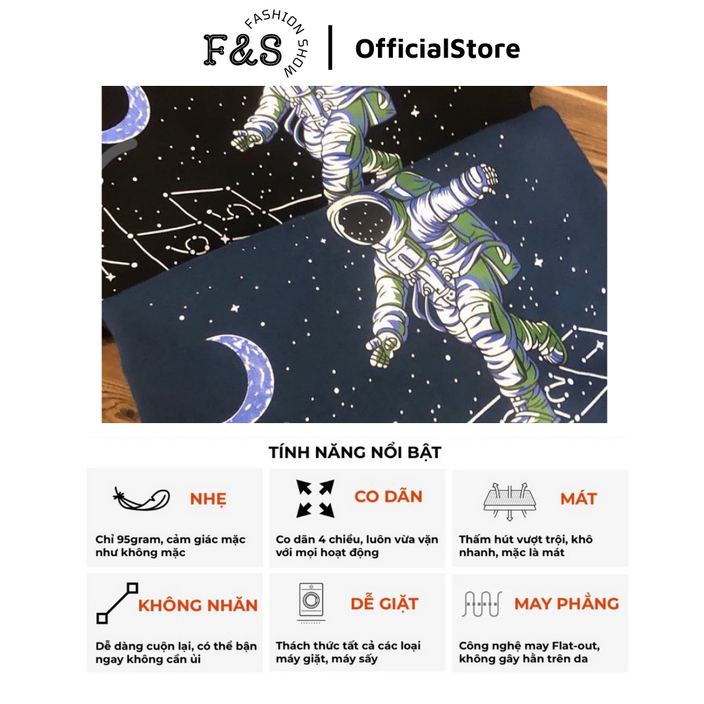 Áo thun tay lỡ unisex phi hành gia FERINE - Áo phông F&S nam nữ form rộng cho cặp đôi phong cách hàn quốc