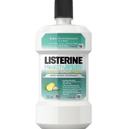 Nước súc miệng giúp răng trắng sáng tự nhiên Listerine Healthy Bright 750ml