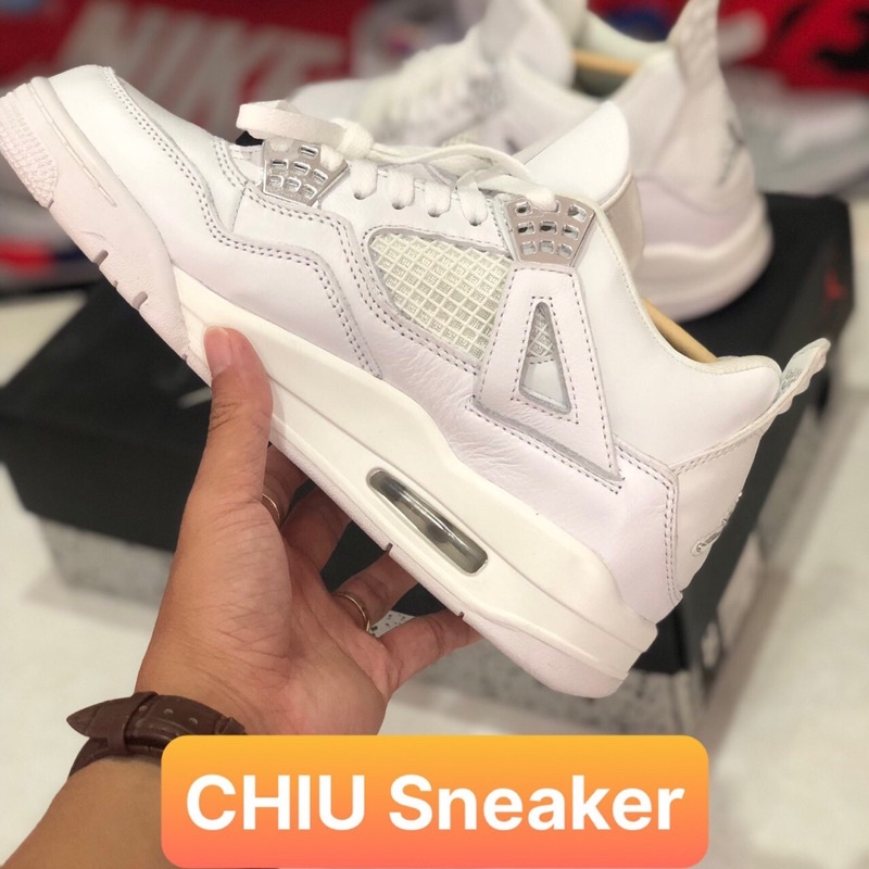 Giày Sneaker nam nữ Air Jordan 4 retro All White Full trắng cao cấp giày thể thao Jordan 4 Full trắng