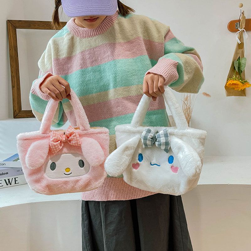 Túi Xách Đeo Vai Bằng Vải Bông Hình Kuromi Đáng Yêu Dành Cho Nữ