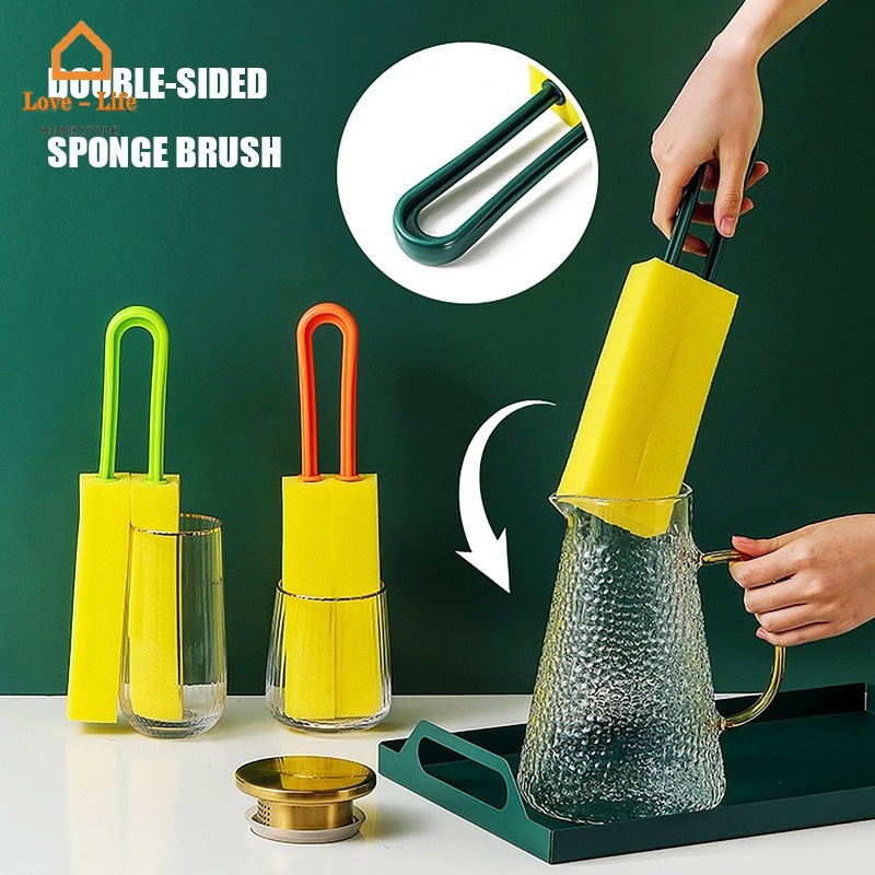 Miếng Xốp Hai Mặt Dùng Cọ Rửa Cốc Nước/Bình Sữa Cho Nhà Bếp/Bàn Chải Tiện Dụng