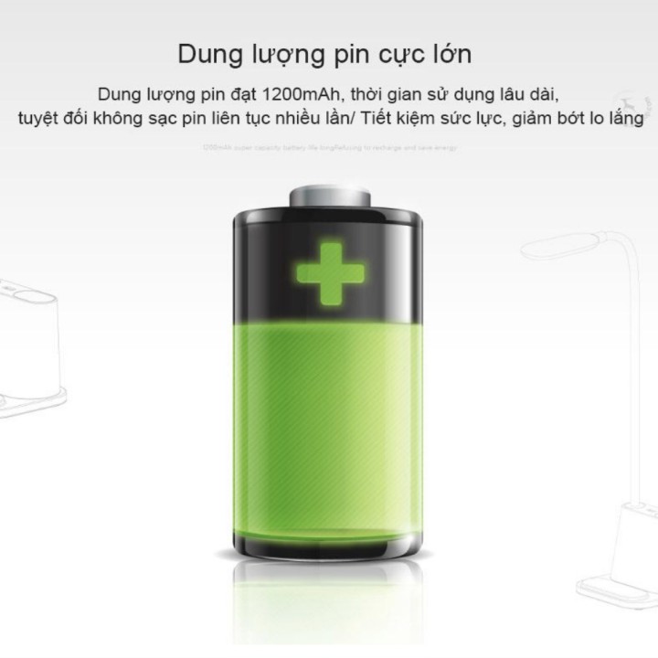 Đèn để bàn pin 1200mah thông minh đa năng