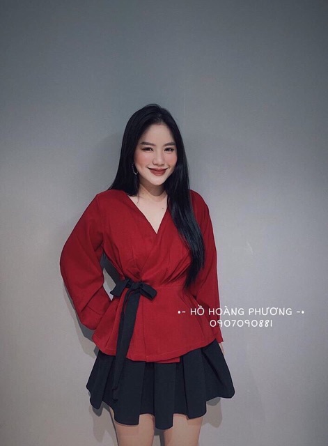ÁO KIMONO CỘT NƠ EO (KÈM HÌNH THẬT)
