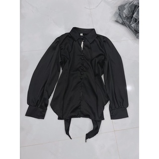 Áo kiểu buộc nơ eo sau