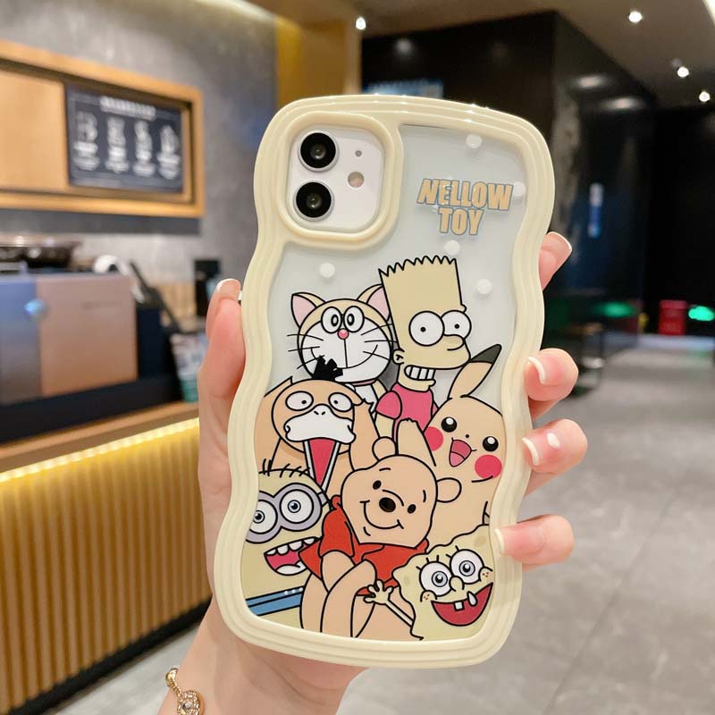 Ốp Điện Thoại TPU Mềm Chống Sốc 2 Trong 1 Họa Tiết Gợn Sóng Cho iPhone 13 12 11 Pro Promax X XR XSMax