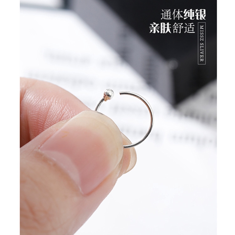 Bông Tai Mạ Bạc 925 Hình Tròn Đơn Giản Xinh Xắn Cho Nữ
