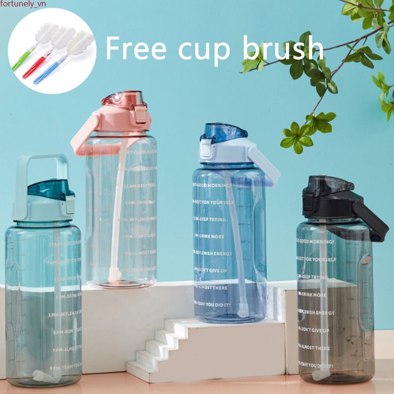 【Ready Stock】 2 Lít Ngoài Trời Nước Thể Thao Với Quy Mô Thời Gian Xe Đạp Nước Uống Ấm Siêu Tốc Dung Tích Lớn Thể Thao Bình Đựng Nước tập Gym Thể Hình Ấm Siêu Tốc