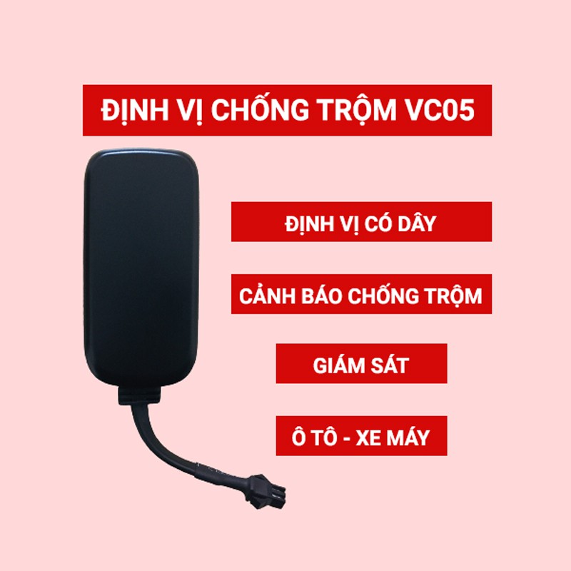 Định vị xe máy, ô tô A05 chuyên giám sát, chống trộm (Miễn phí App năm đầu tiên) - Sim Data 4G, App vĩnh viễn