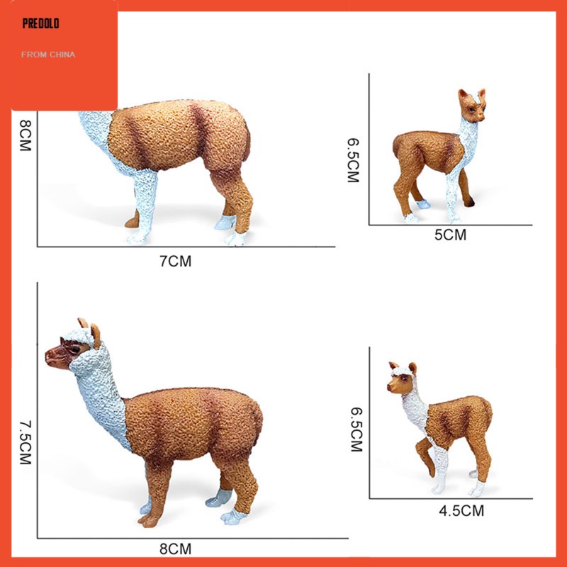 [In Stock]4/Set Lifelike Alpaca Figure Farm Zoo Animal Statues Home Tabletop Decors