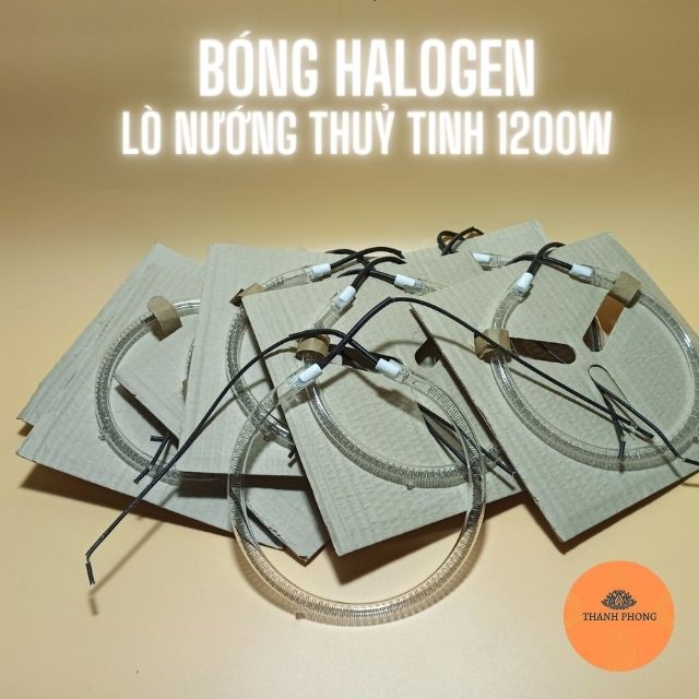 Bóng Nướng Halogen Lò Nướng Thuỷ Tinh 1200W 15x15cm