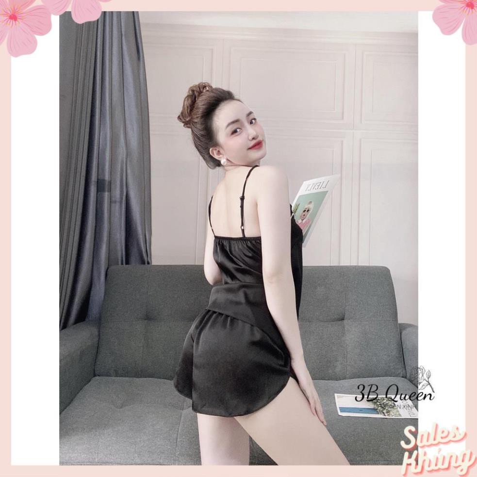 Đồ ngủ sexy🌺Freeship🌺Đồ bộ 2 dây viền ngực chất liệu vải lụa satin cao cấp mềm mại, bộ ngủ nữ thoáng mát | BigBuy360 - bigbuy360.vn
