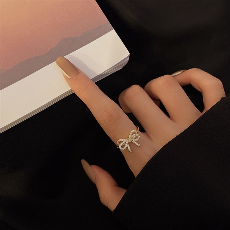 Nhẫn hở hình nơ thiết kế độc đáo sang trọng thời trang mùa hè