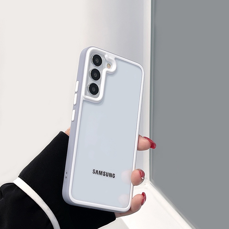 Ốp Điện Thoại Cứng Viền Mềm Màu Trong Suốt Cho Samsung A53 A73 A33 S22 Plus S22 Ultra 5G Phne