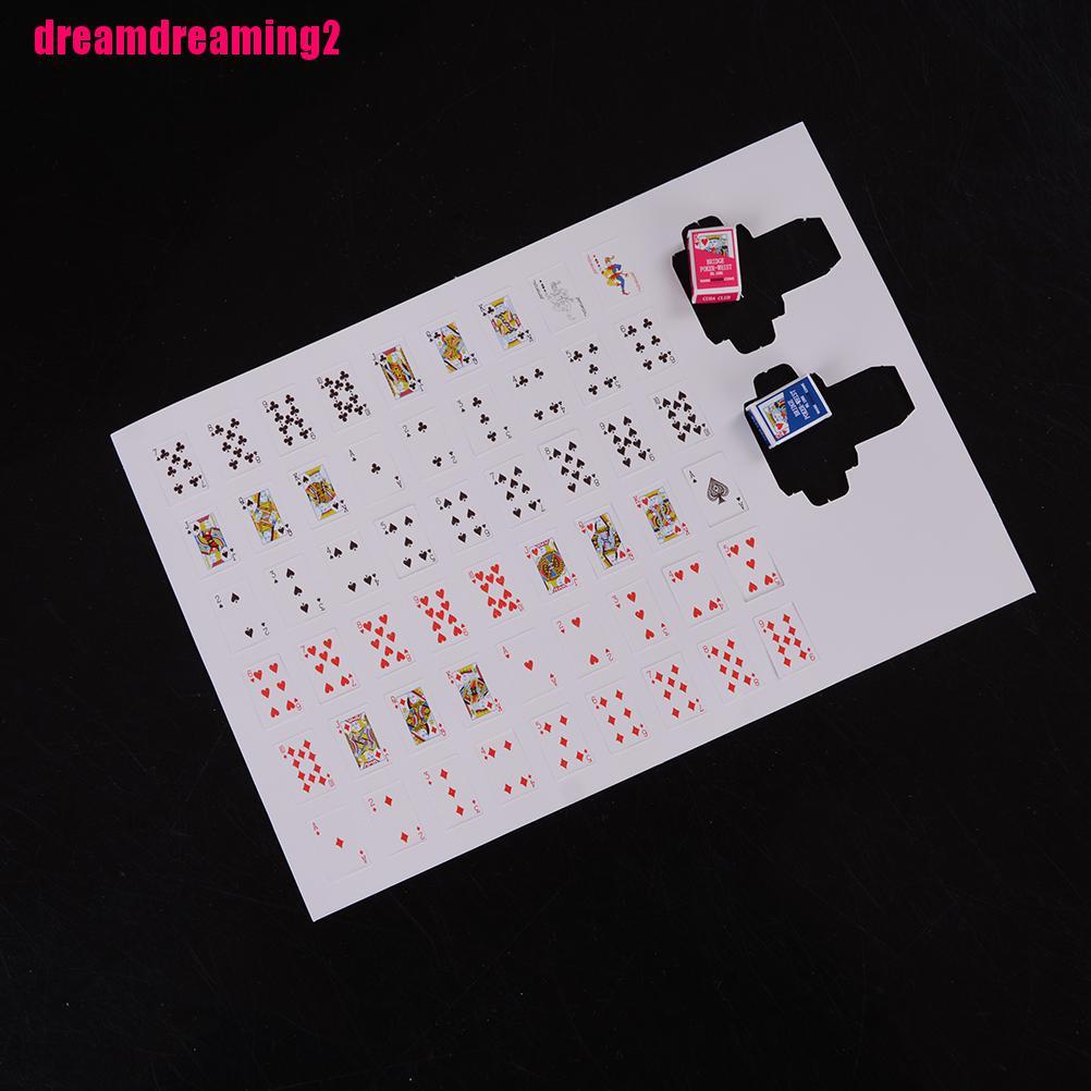 Bộ Thẻ Bài Tây Mini Tỉ Lệ 1 / 12 Dễ Thương Trang Trí Nhà Búp Bê